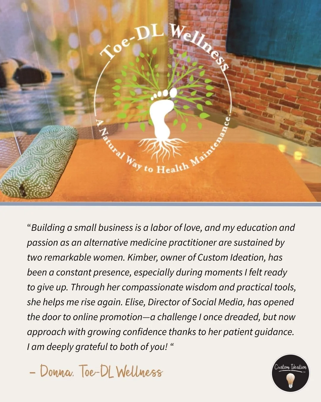 There is nothing more rewarding than helping passionate business owners grow their confidence and share their gifts with the world!🌎

Donna of @toedlwellness has built her business with heart, dedication, and a genuine desire to help others. We're h