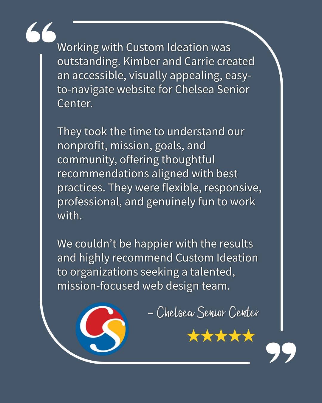 A great website starts with truly understanding the mission behind it.

We&rsquo;re grateful to @chelseaseniorcenter for trusting us to create a website that reflects their goals, community, and important work. Thoughtful strategy, accessible design,
