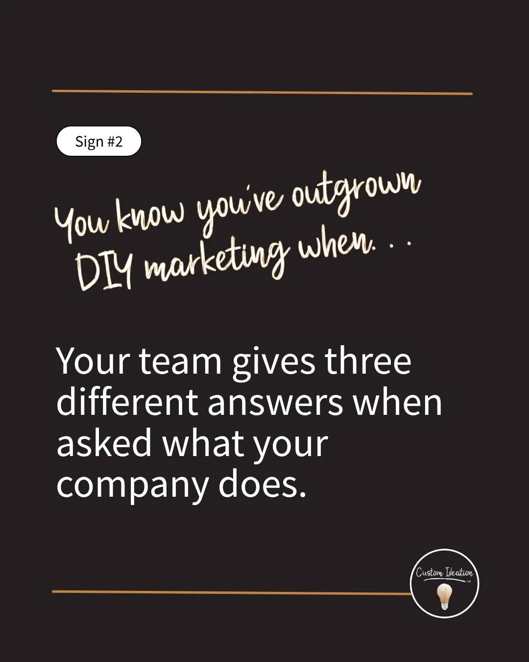 If you asked three people on your team what your company does, would you get the same answer?

Your team doesn&rsquo;t need to memorize a script, but everyone should understand who you serve, what you offer, and why it matters. If your team can&rsquo