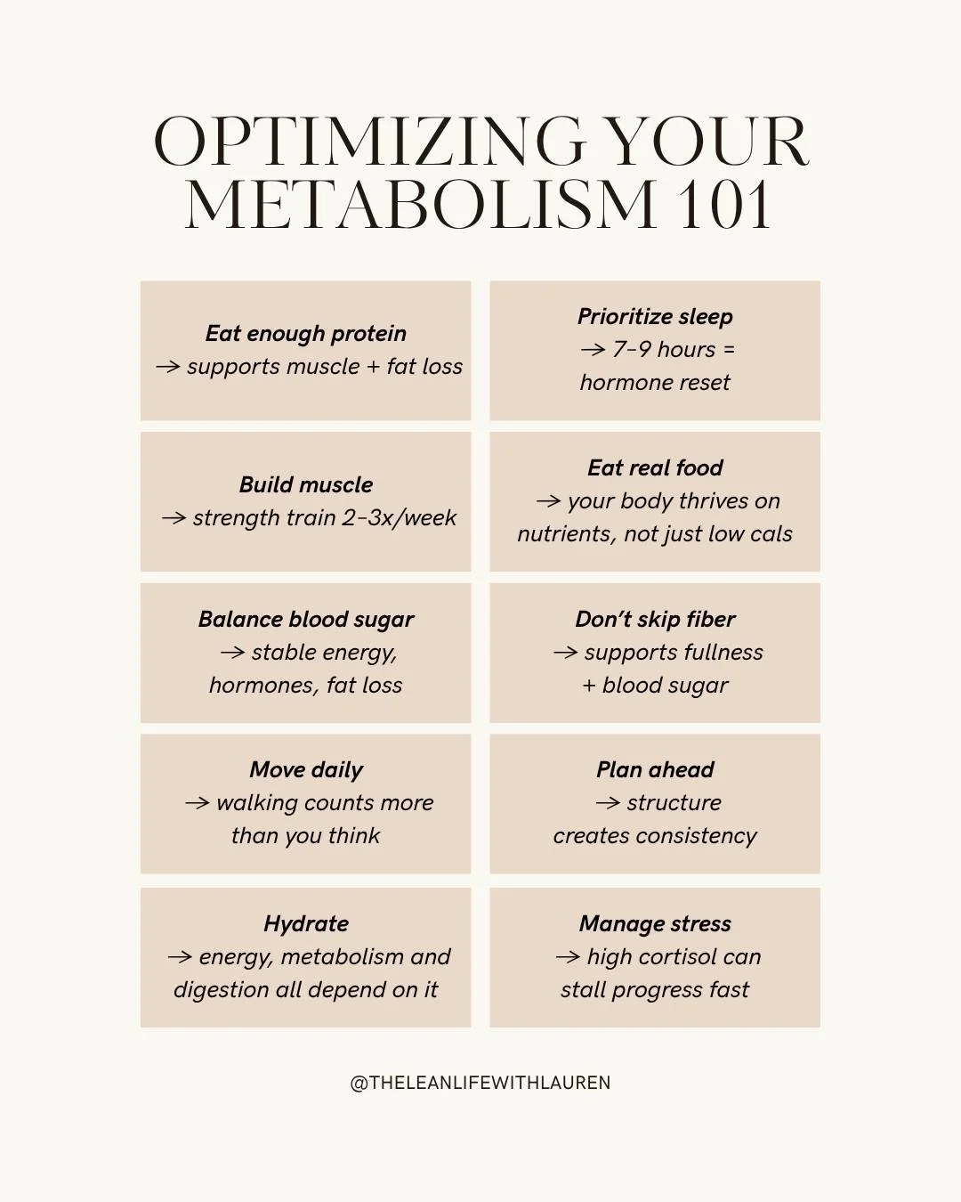 🔥 Optimizing Your Metabolism 101: Fuel the Fire

Your metabolism is like a fire.
To keep it burning strong- you need steady, quality fuel.

Too little fuel &rarr; your body slows down, holds on, conserves
Too much or low-quality fuel &rarr; inflamma