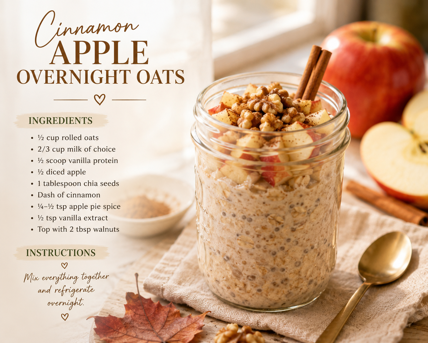 Apple Cinnamon Overnight Oats