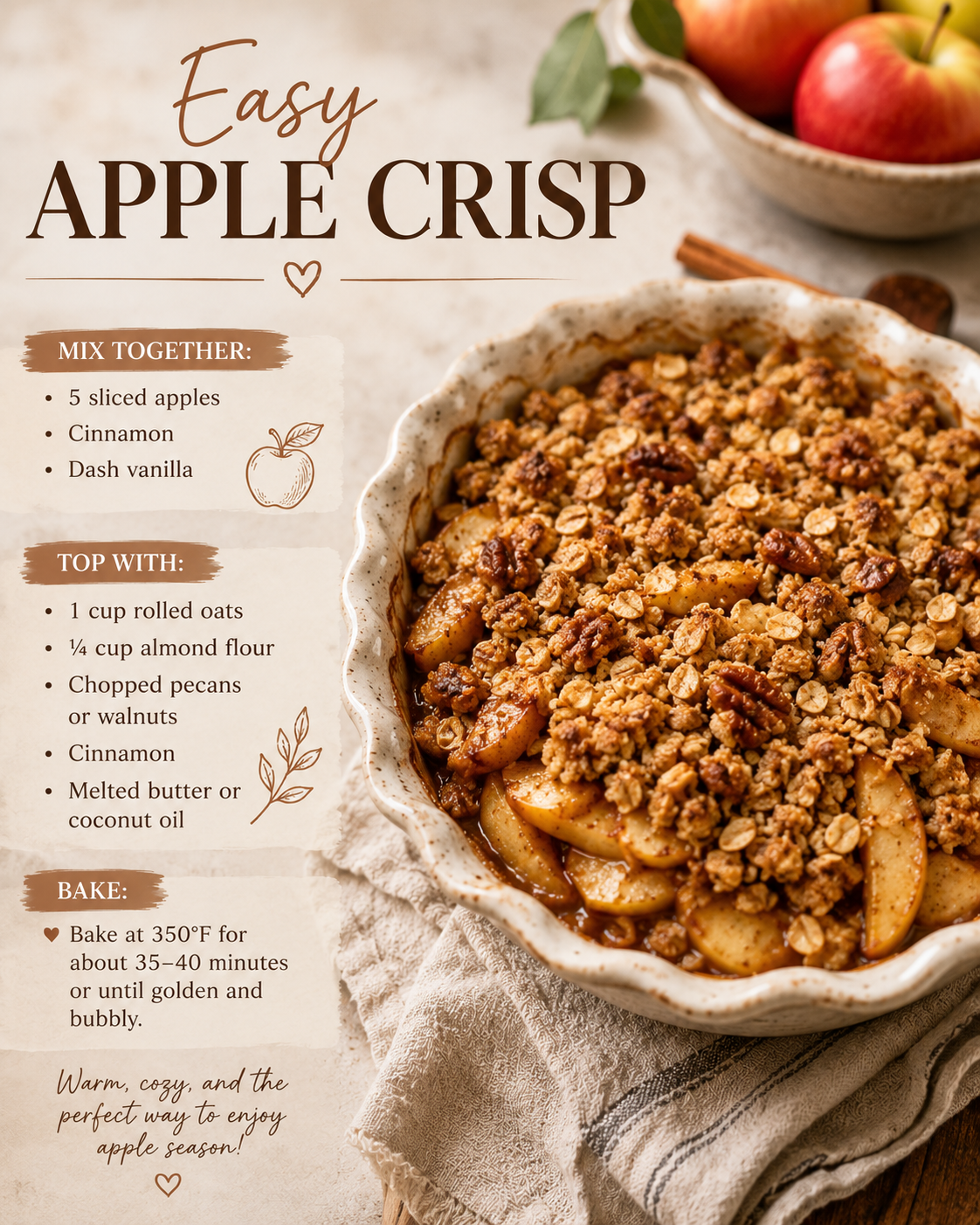 Easy &amp; Healthy Apple Crisp