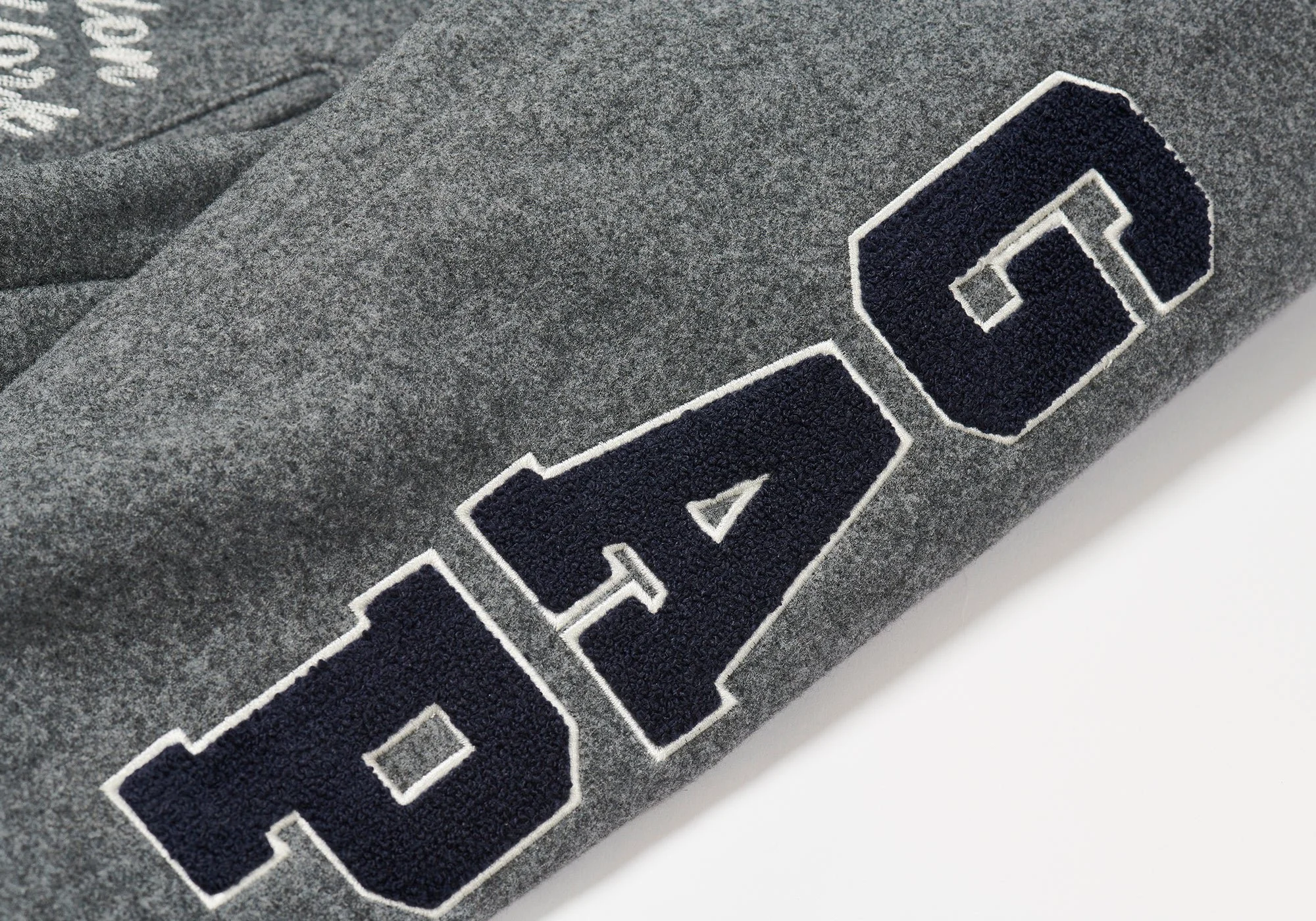 PALACE GAP VARSITY JACKET GREY — STANDARD X FUTURE