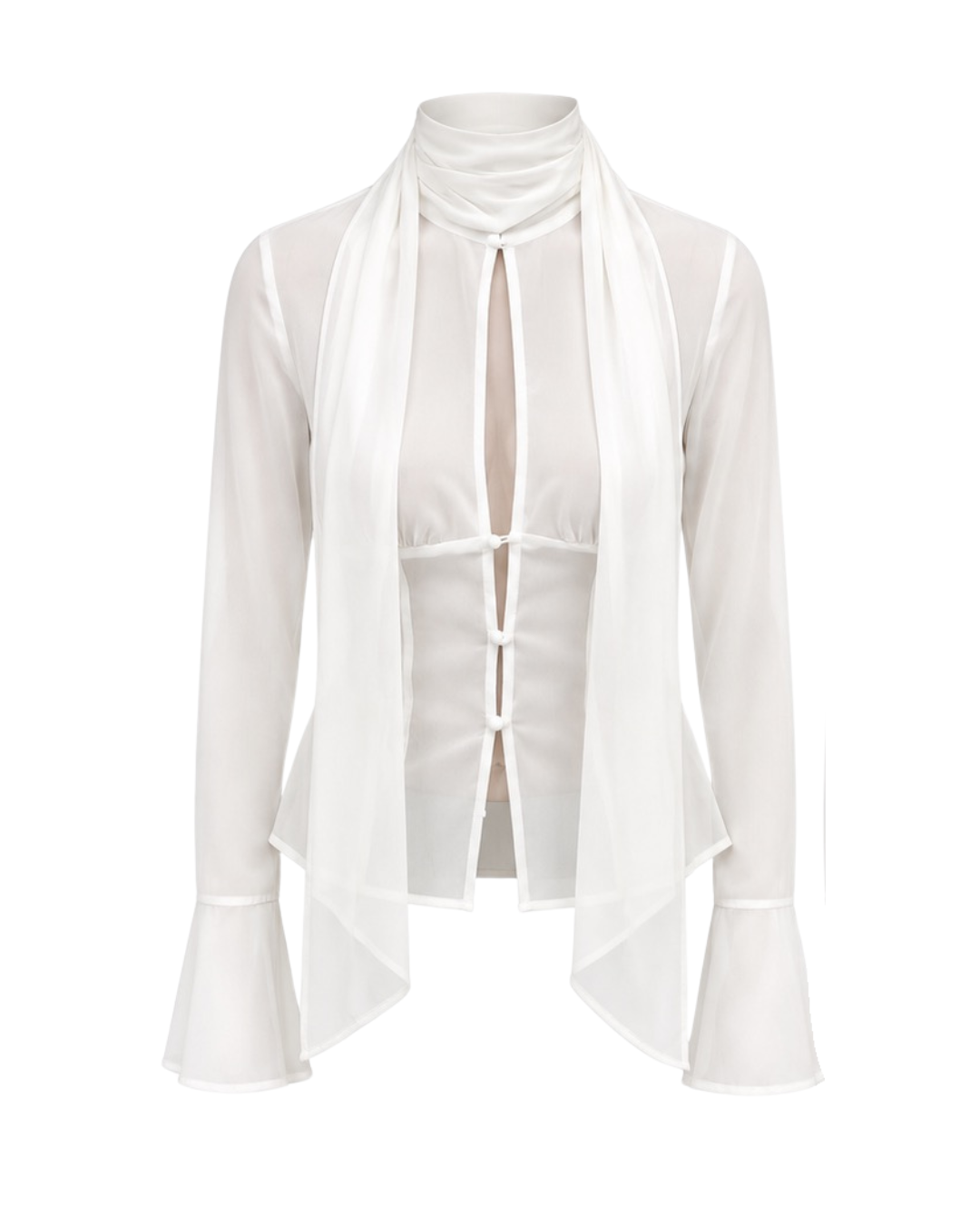 The Odette Chiffon Keyhole Top