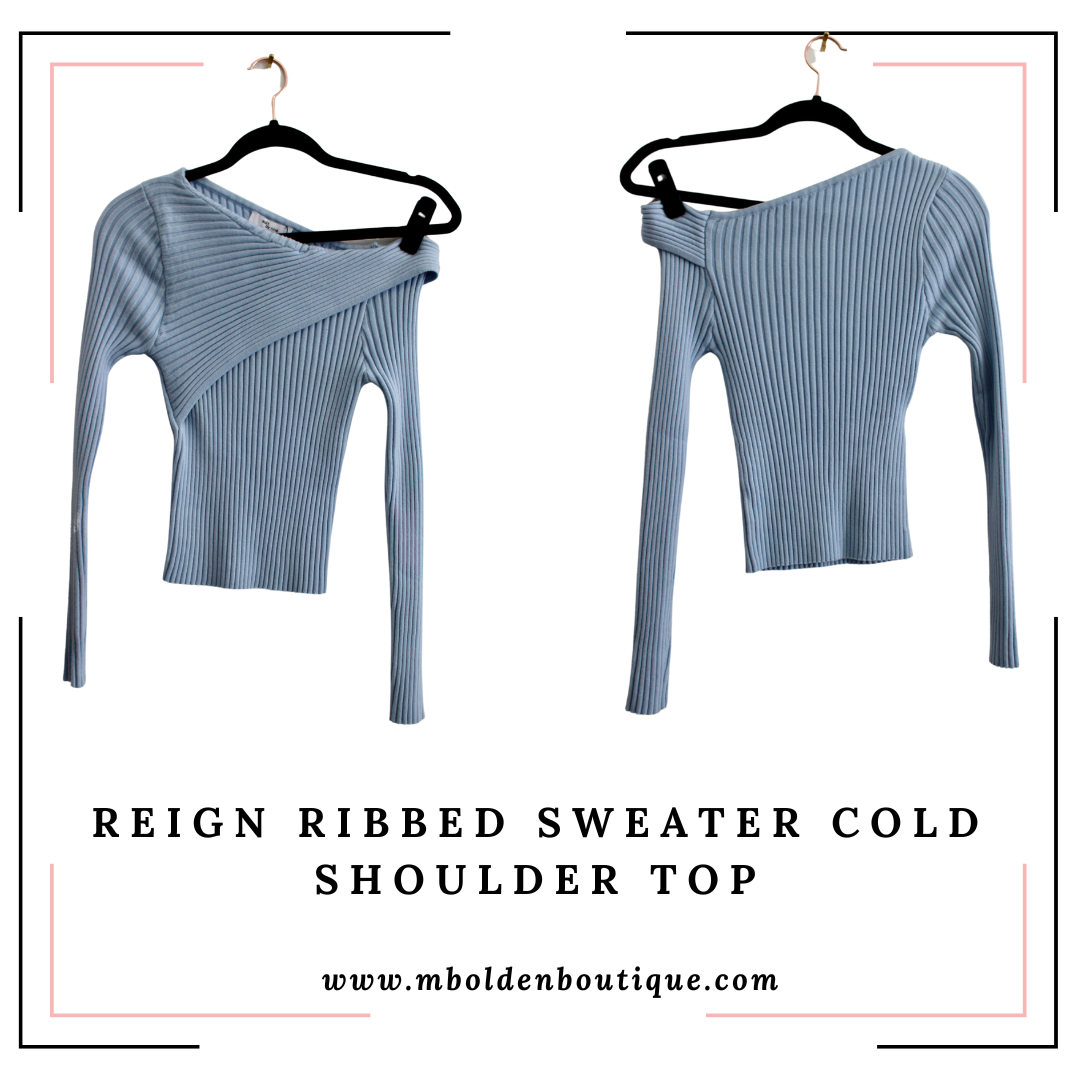 Reign Ribbed Sweater Cold Shoulder Top ffflat.png