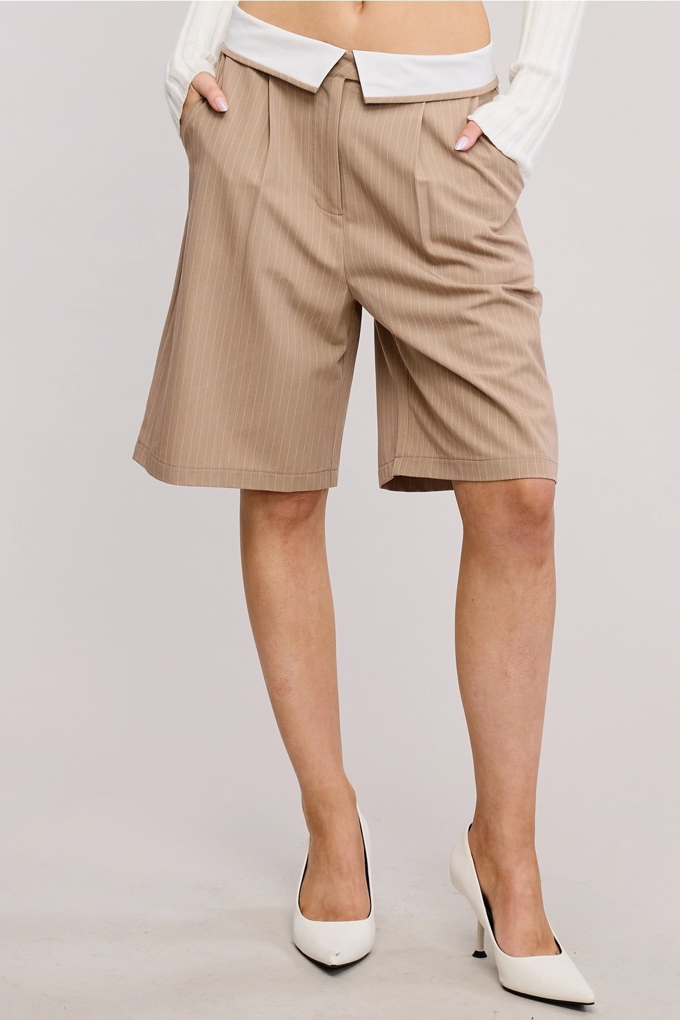 The Mila Pinstripe Shorts 1.jpeg