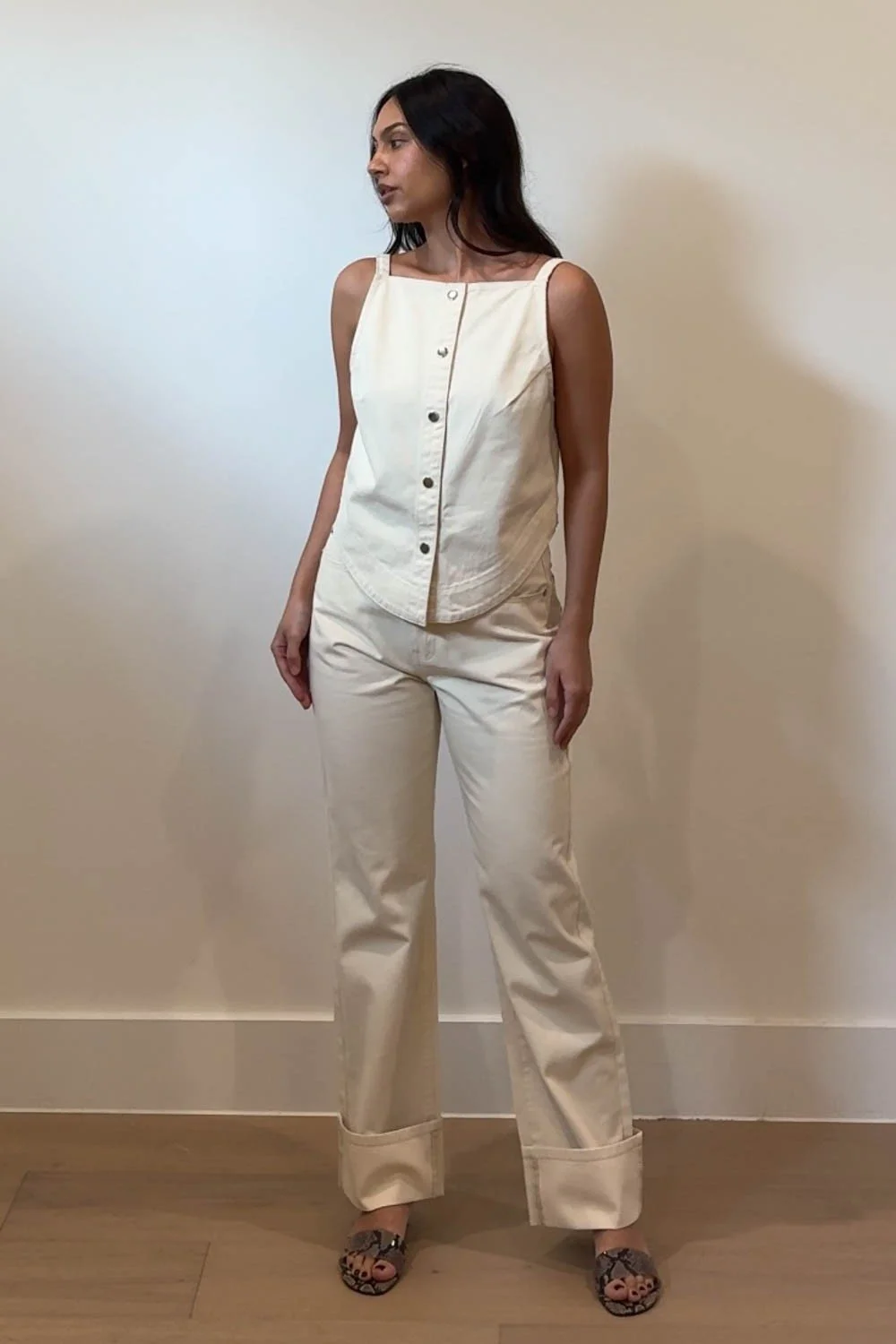 The Cosima Boat Neck Denim Top