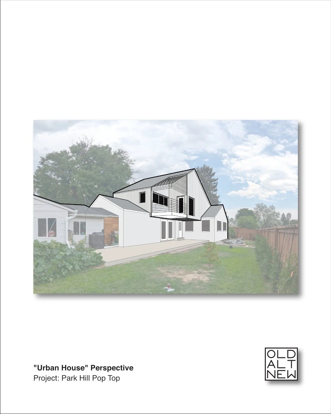 A nice elevation. A possible perspective. But a pretty compromised plan ruled out the 'urban house' massing strategy for this property.