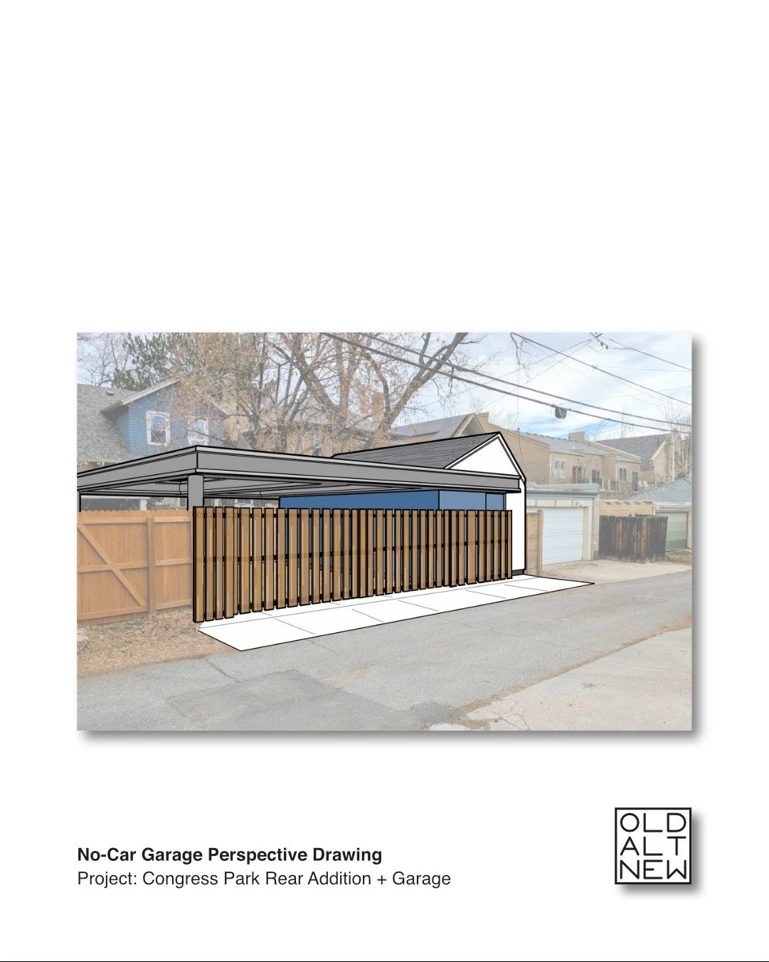 A "no-car" garage
=
A backyard support shed for all the gear storage of a garage
+
A covered carport for all the rain and snow protection of a garage
+
A sliding security gate that maintains the security of a garage