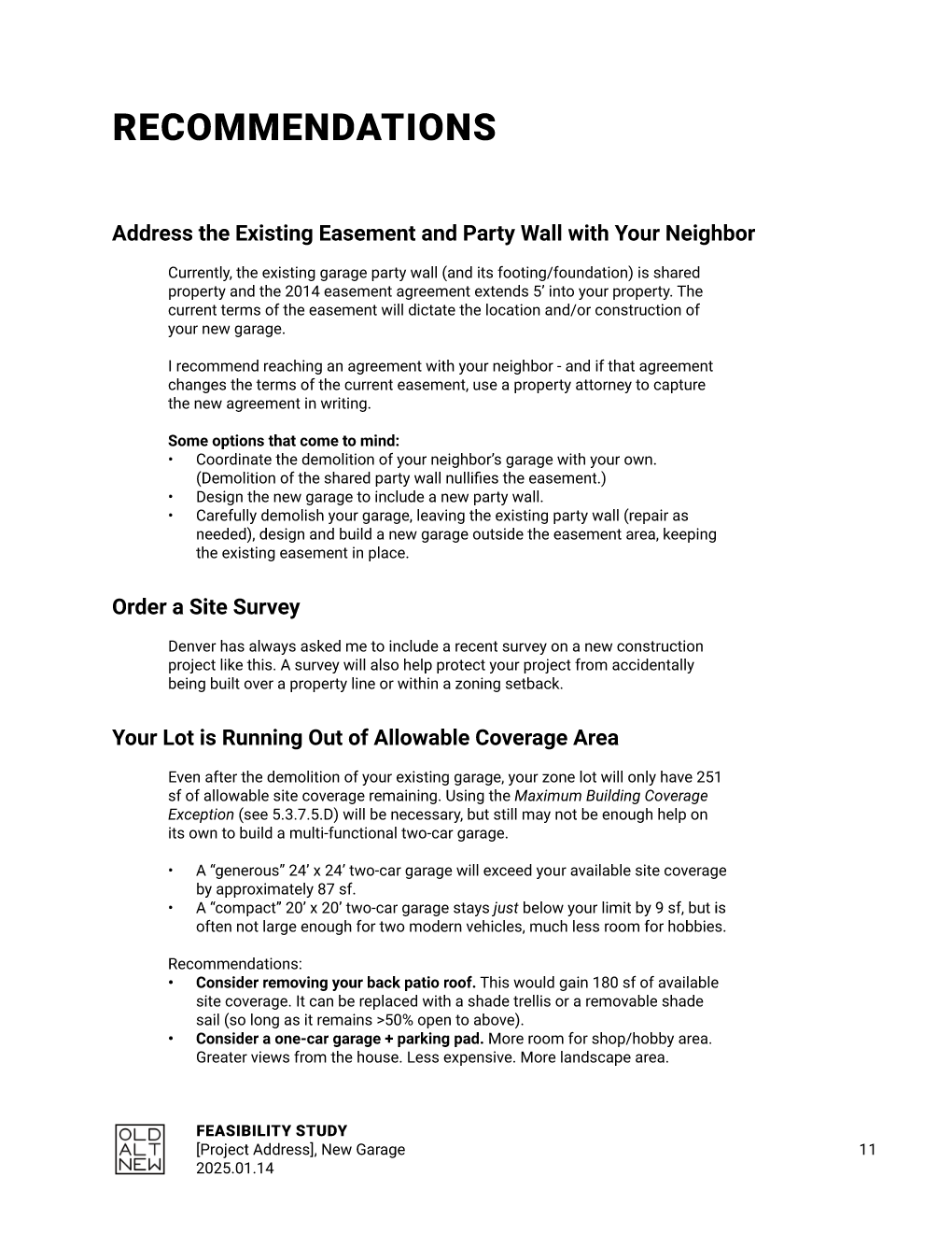 Feasibility Study: Recommendations