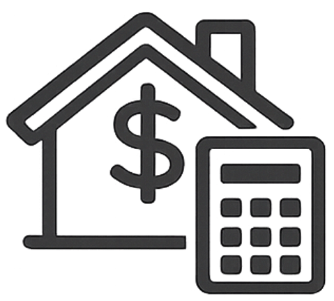Geometric drawing of an outline square with sections divided by vertical, horizontal, and diagonal lines.