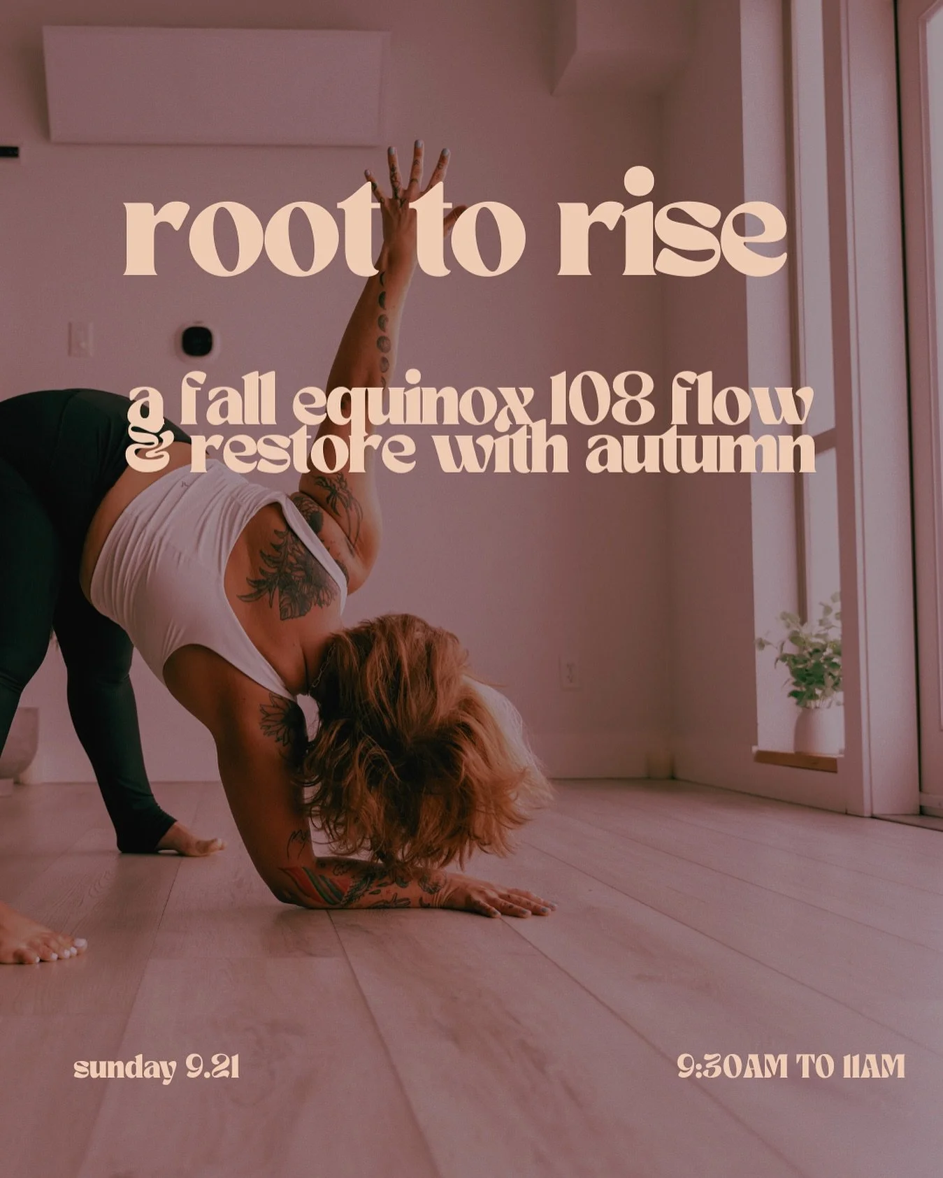 🤍 Root to Rise // a fall equinox 108 flow &amp; restore offering lead by @awholestory 

Honor the turning of the season with this 90min ritual of grounding pranayama (breath), 108 sun salutations as meditative movement and guided intention setting l