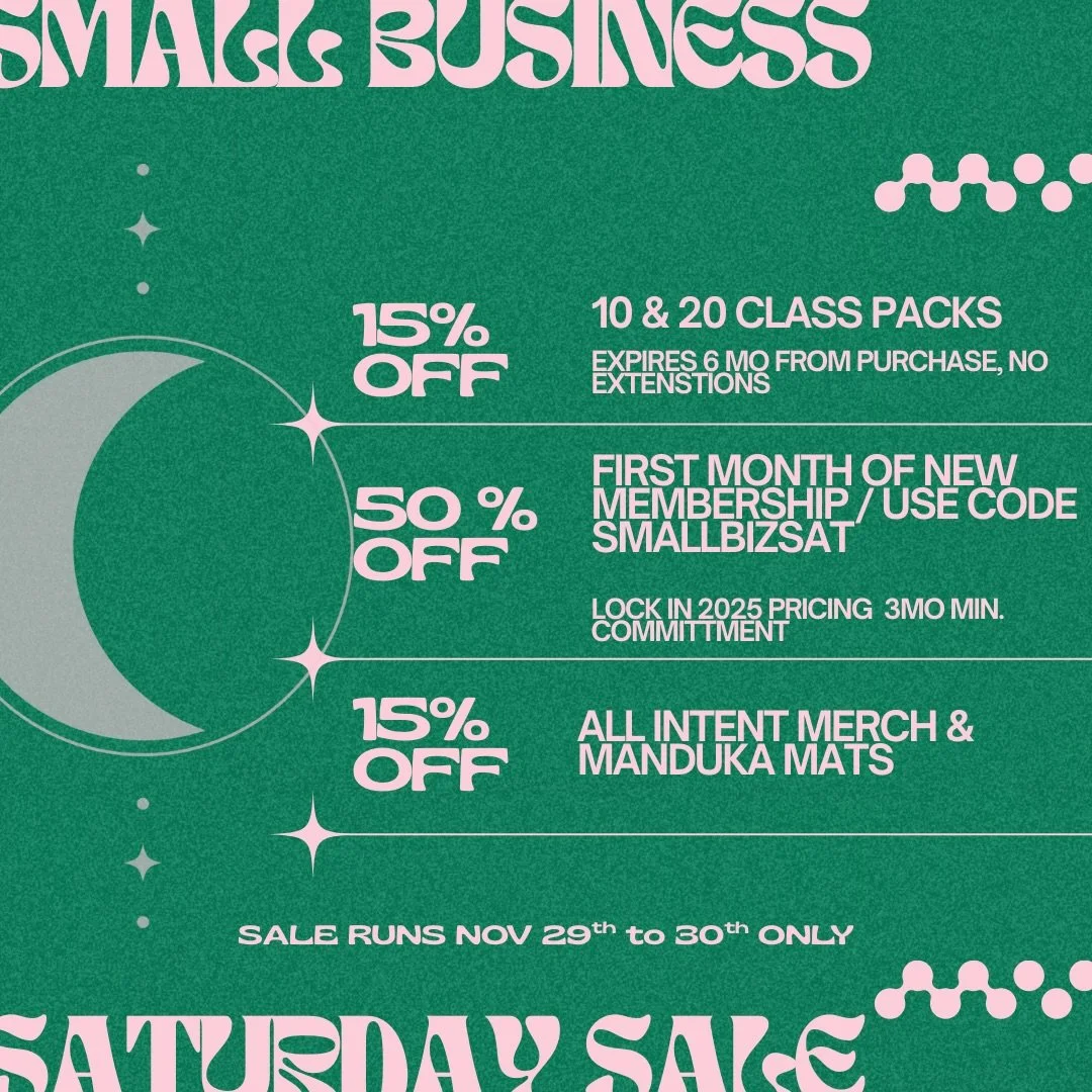 Me and my little fam thank you for supporting our small business/ dream of mine. It's an honor to practice, grow &amp; connect with you all.  Xo T✨

Our Small Business Saturday Sale runs 11/29 thru 11/30. Class Pack &amp; Retail discounts automatic a