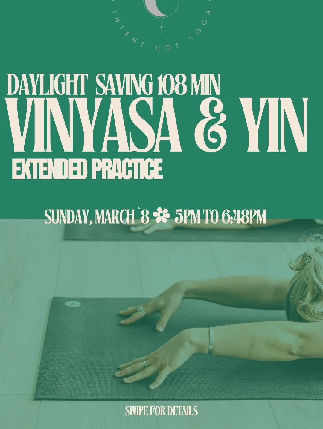 🌿Daylight Saving Extended Practice 

Join Kenna for a 108-minute practice to celebrate daylight saving and cultivate seeds for spring. This class will begin with essential oil aromatherapy, build to focused vinyasa &amp; flow, and settle into gentle