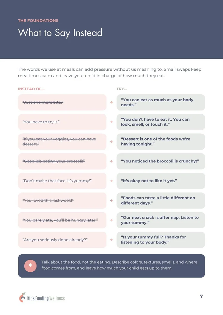 Guide page: What to Say Instead