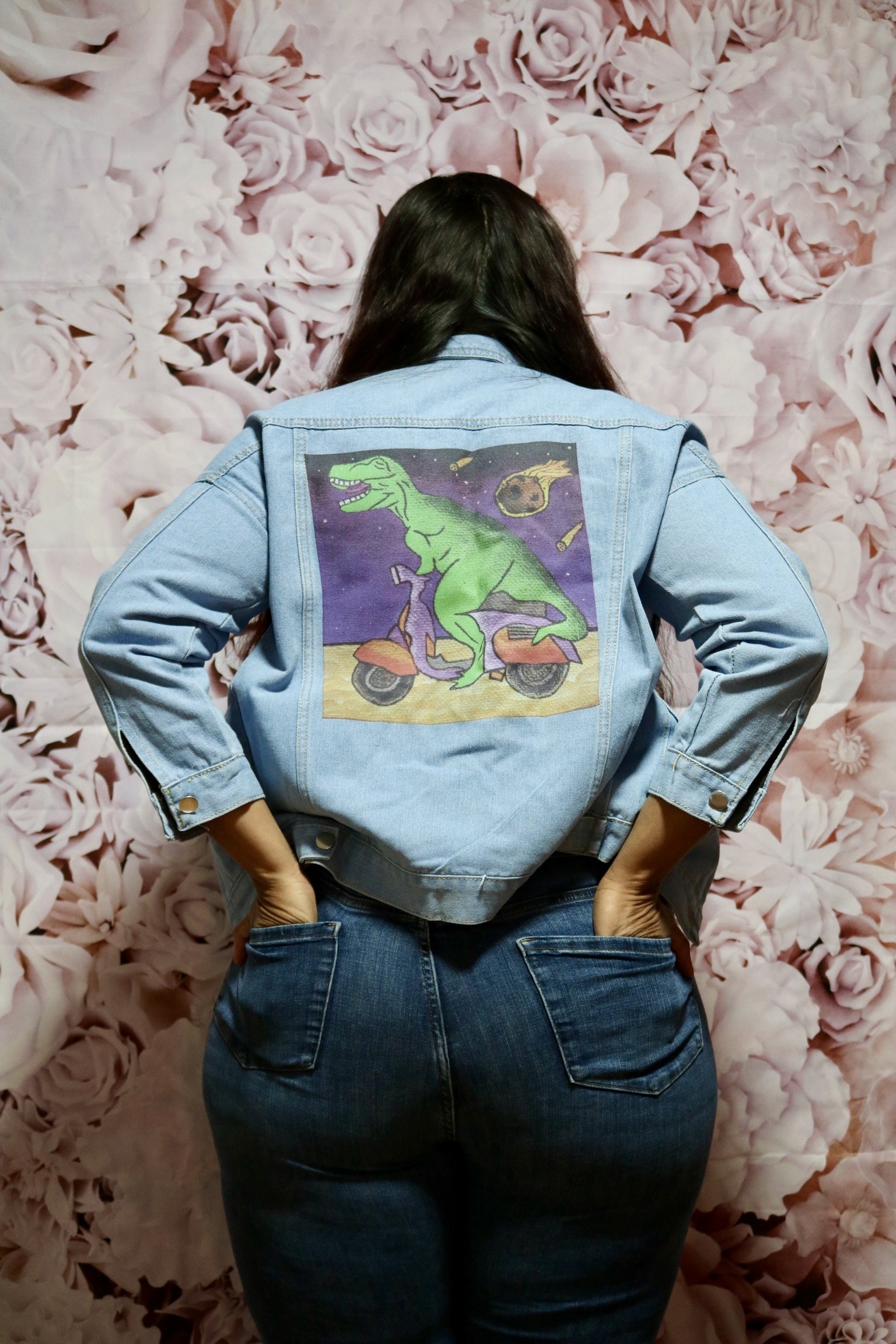 Jurassic Escape Blue Jean Jacket