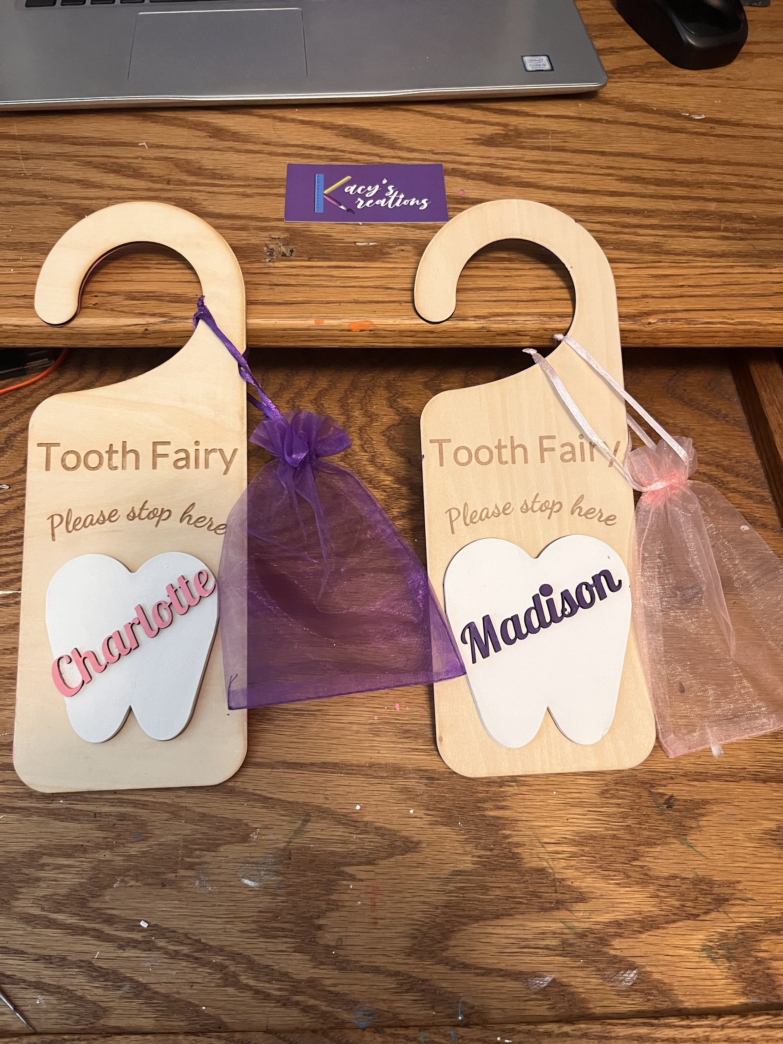 Tooth Fairy Door Hanger with pouch
