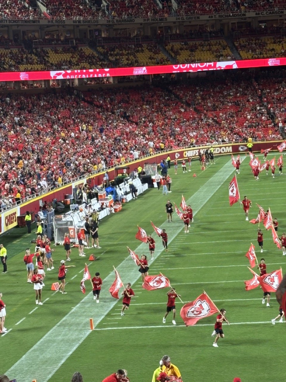 Arrowhead Stadium spirit day cheerleaders flags Kansas City Chiefs.jpeg
