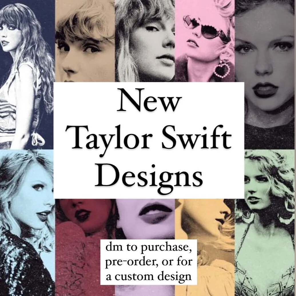 The Taylor Swift Collection is designed with graphics of the Era&rsquo;s Tour as well as a graphic for each of her albums. The items range from t-shirts, and sweatshirts, to jackets and flannels. 
.
dm to purchase, place pre-orders, or for custom des