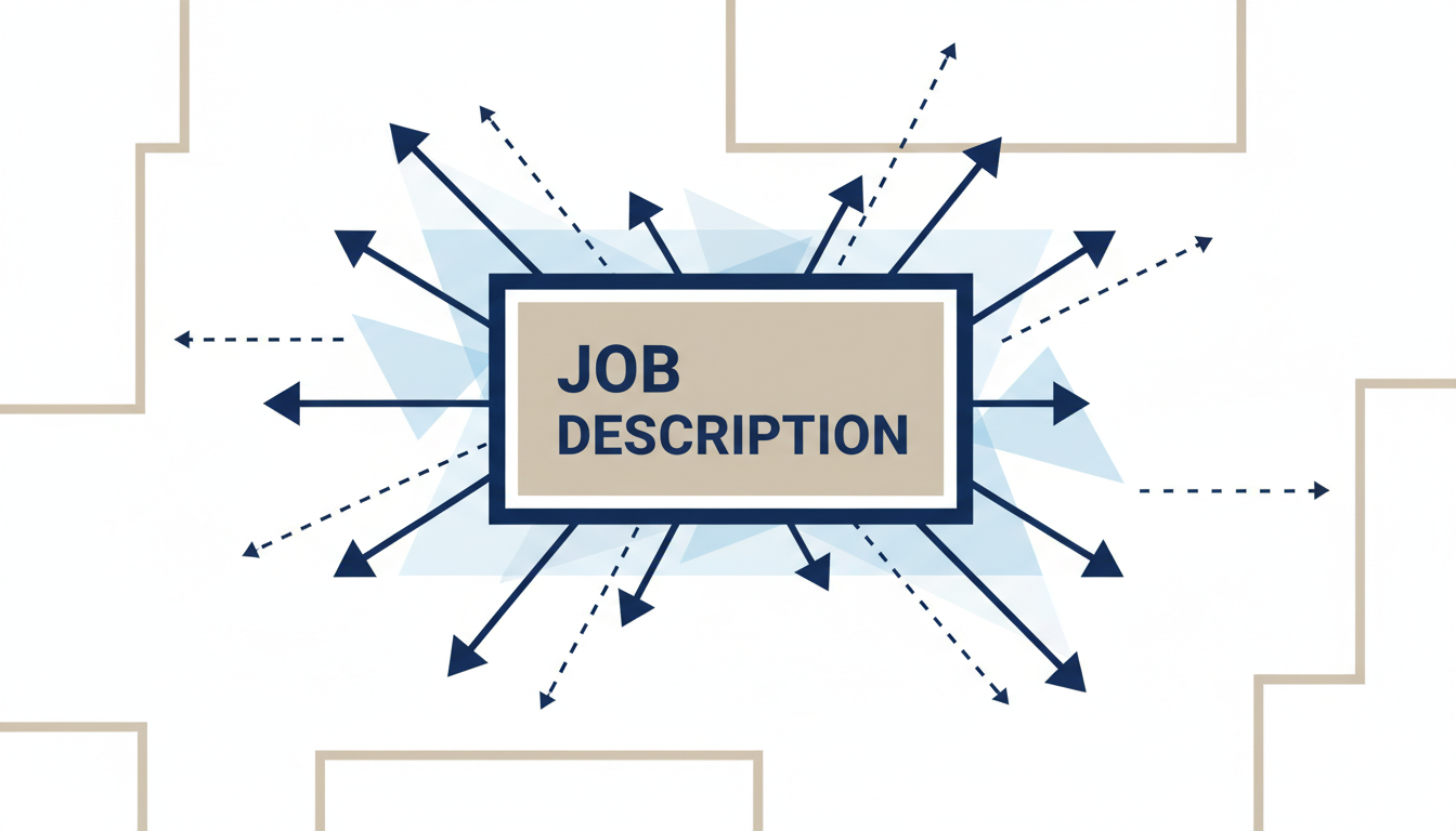 Abstract image of a job description box expanding outward in multiple directions, representing role overload.