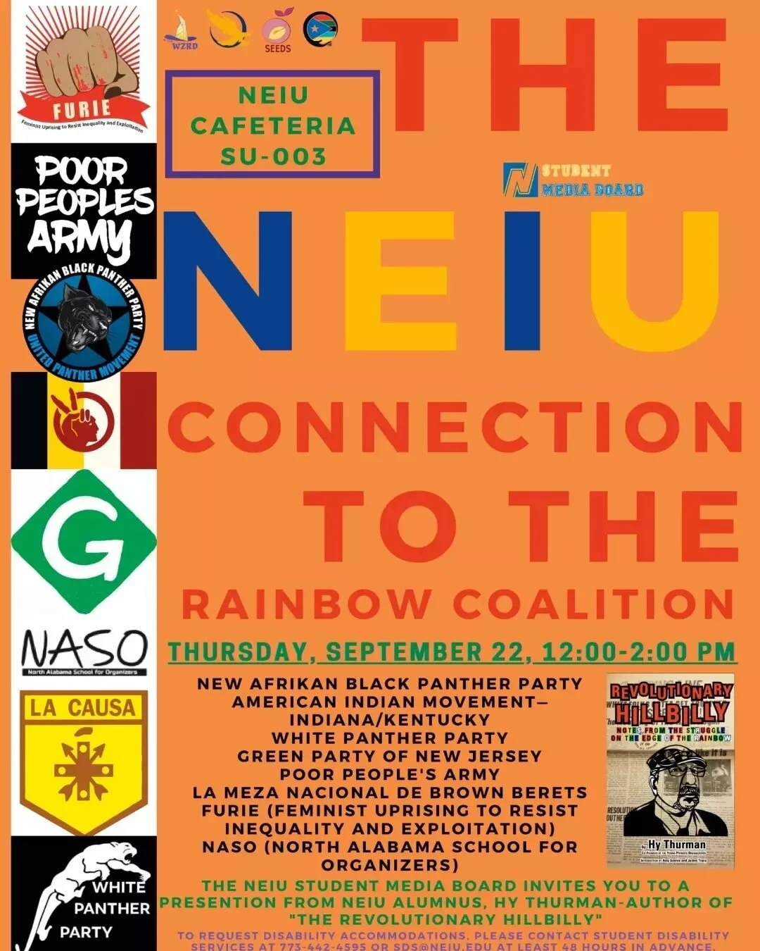 Wanna join on an conversation about Chicago history? Check out this talk from Hy Thurman, this Thursday.

#neiu #neiulife
