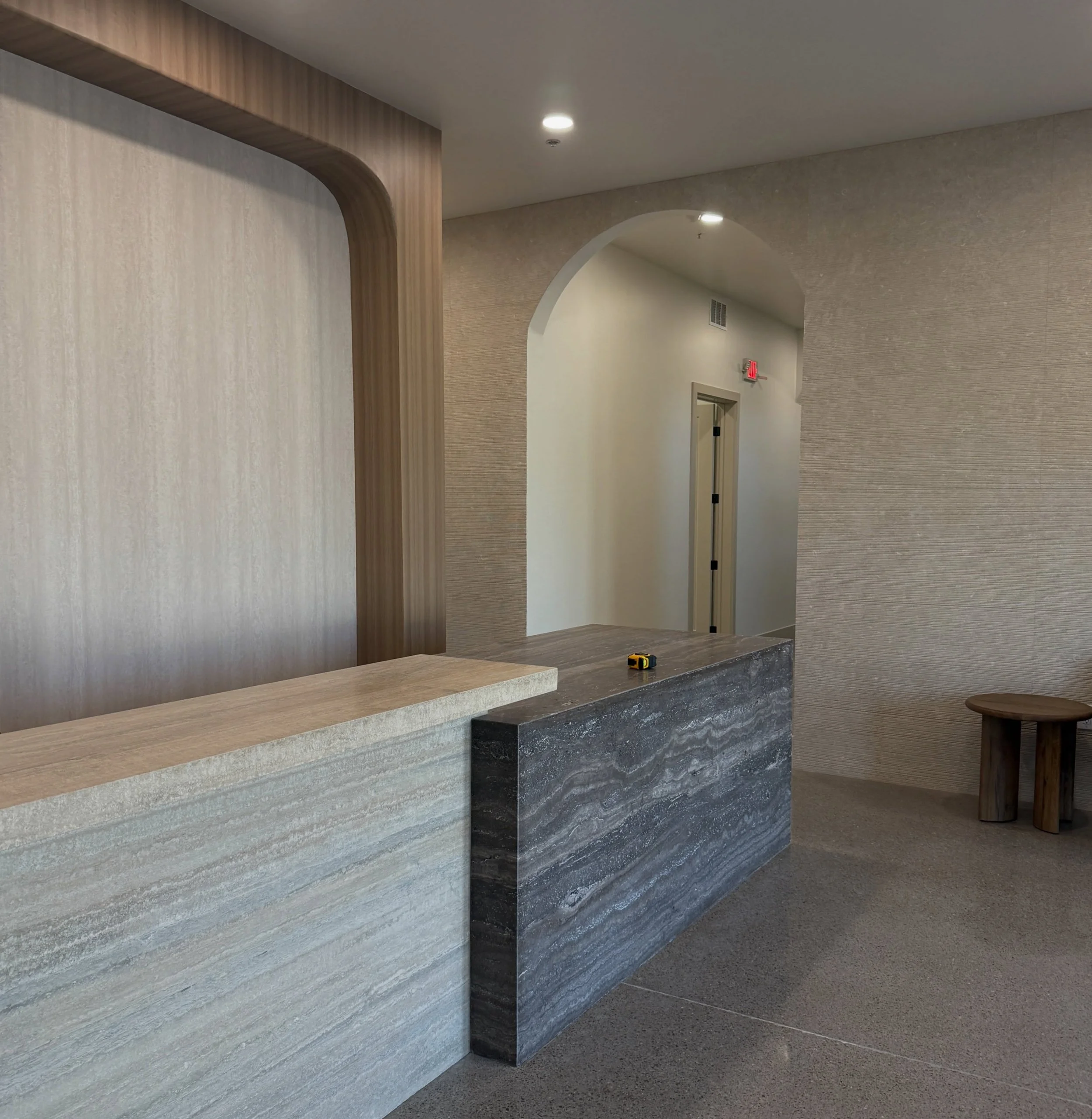 We&rsquo;ve been BUSY lately 🤍 We can&rsquo;t wait to show more of our latest projects. For now, here are a few progress pics that already have us so excited:

&bull; Entry space we designed for an office
&bull; Beautiful hardware from Signature Har