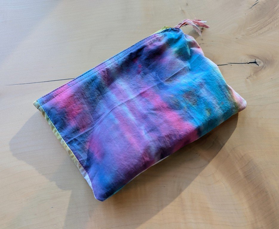 Reclaimed Tie Dye Fabric Zippered Bag