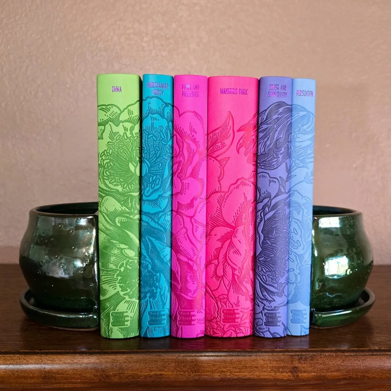 Green Metallic Bookend Planters