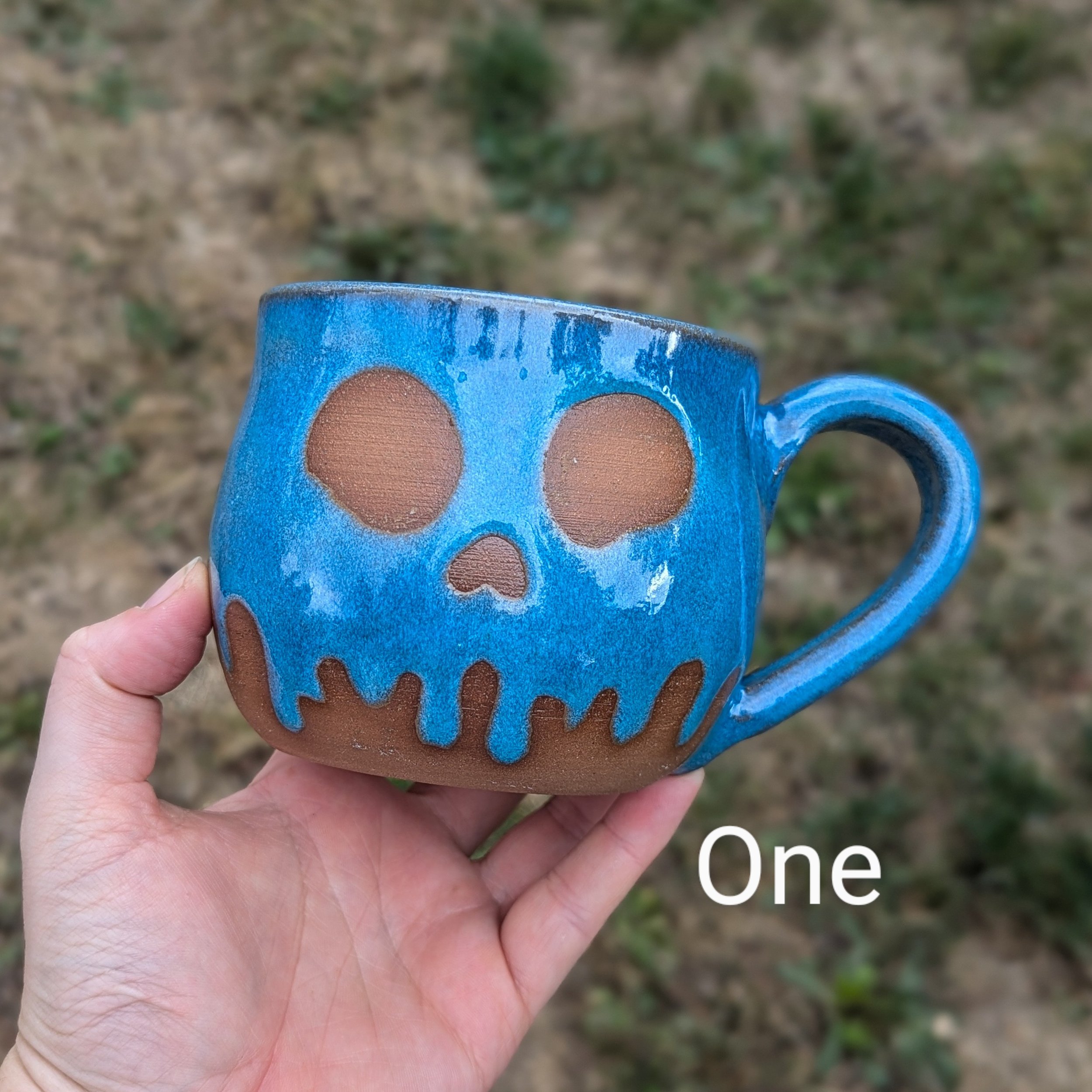 Bright Blue Skull Mugs