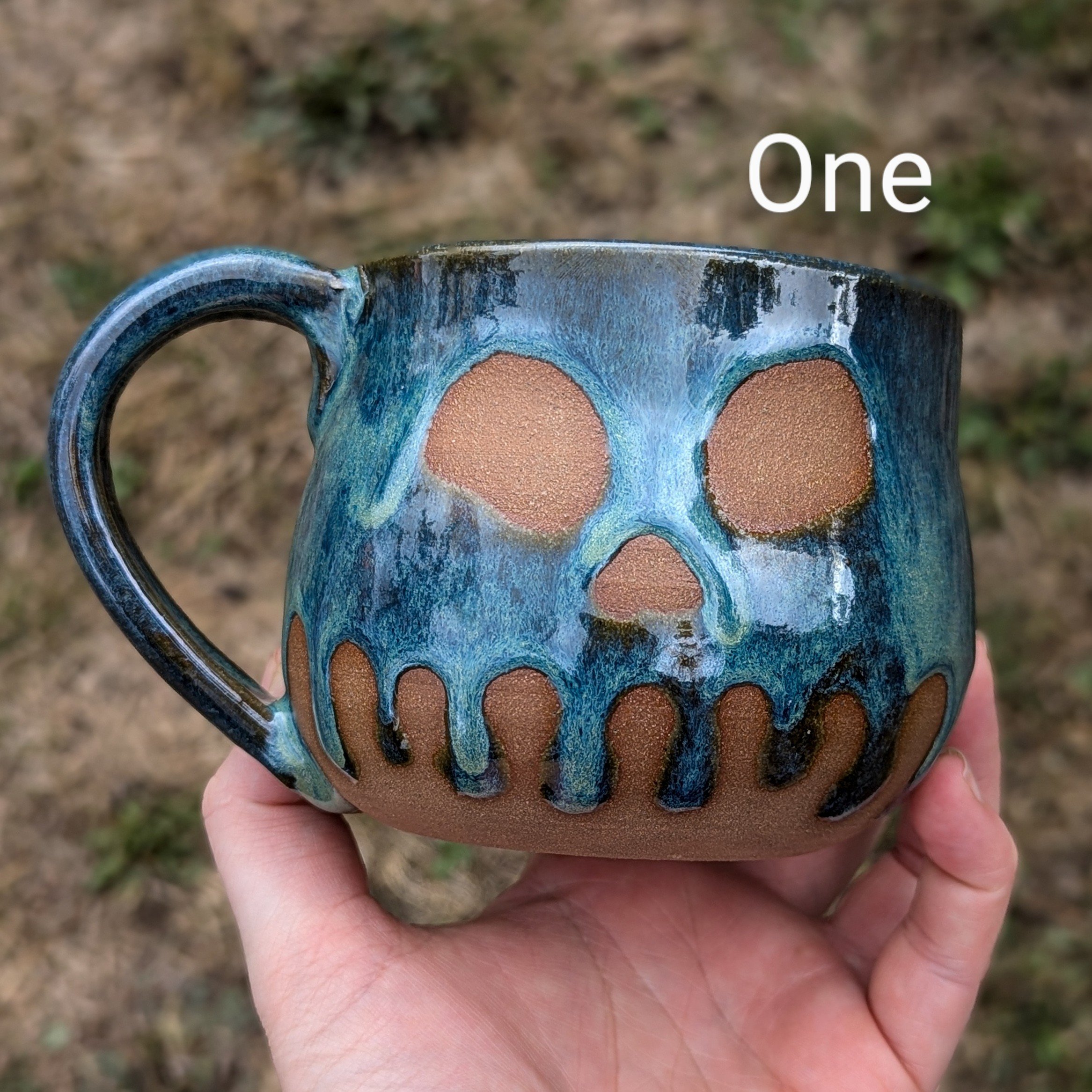 Green/Blue Skull Mugs