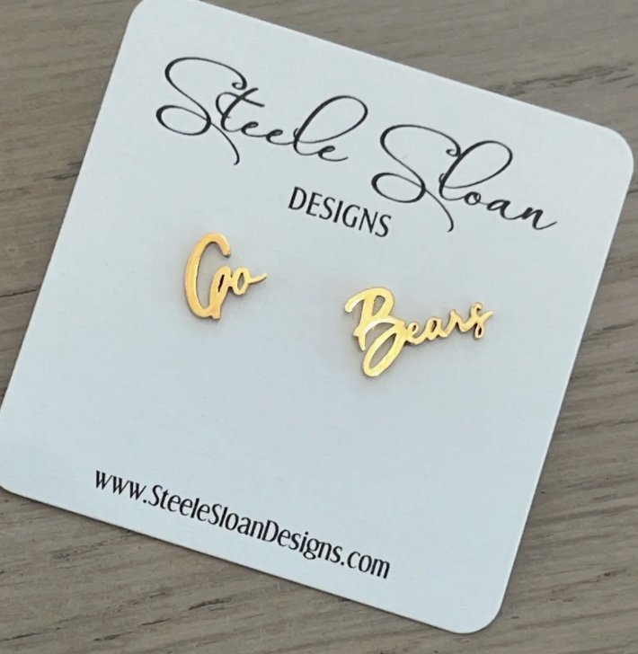 "GO BEARS" Game Day Earrings by Steele Sloan