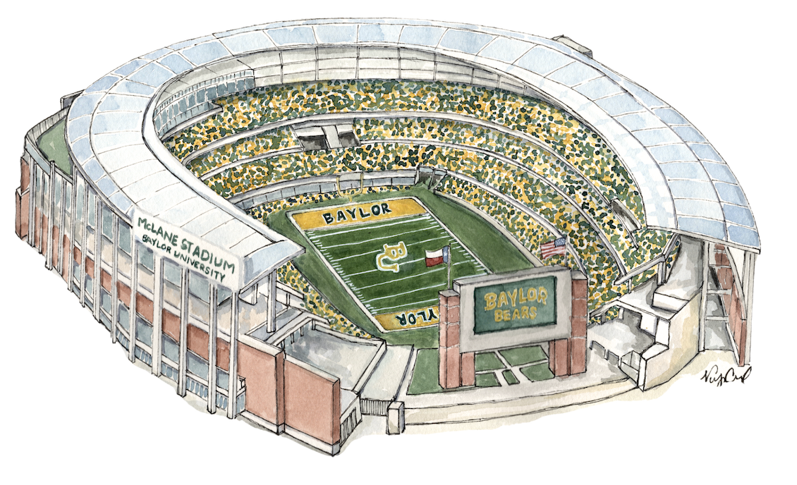 McLane Stadium Officially Licensed Watercolor Print
