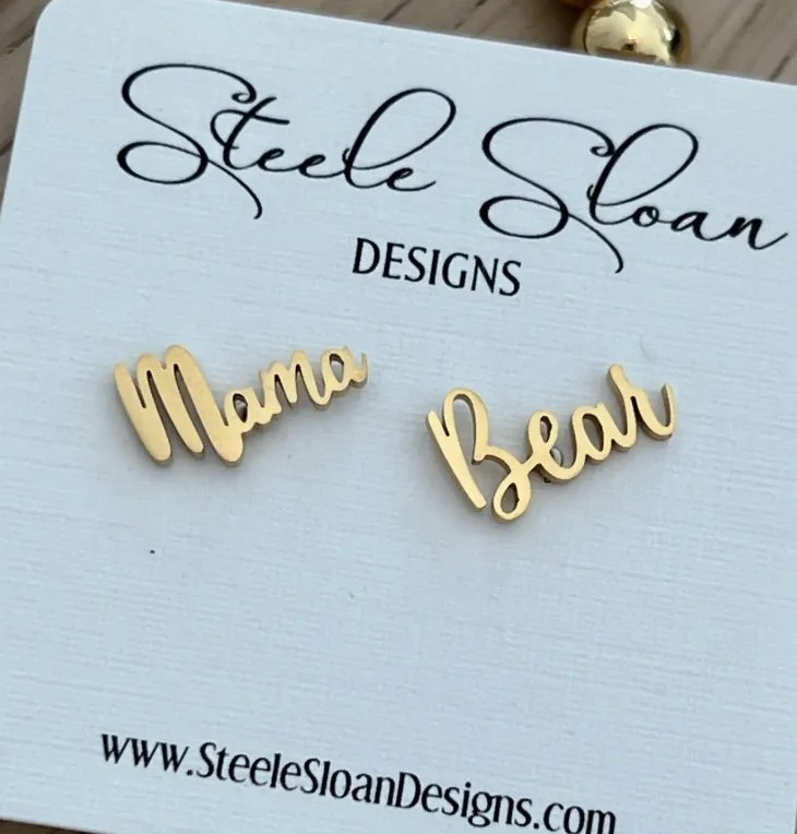 "Mama Bear" Game Day earrings by Steele SLoan