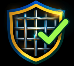 Shield icon representing safe and effective solar panel bird proofing protection against birds and pests