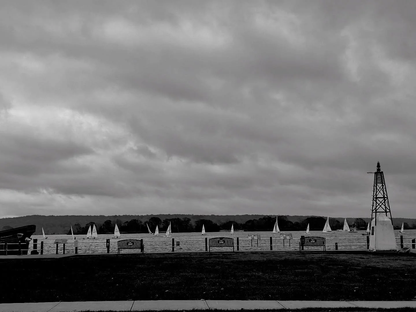Sailboats on a cloudy day