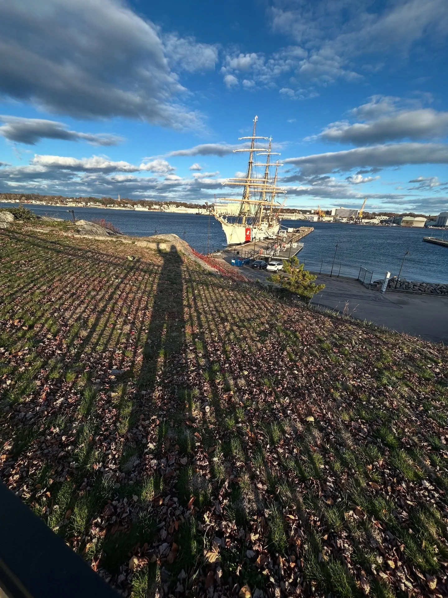 My super tall shadow and the USCGC Eagle