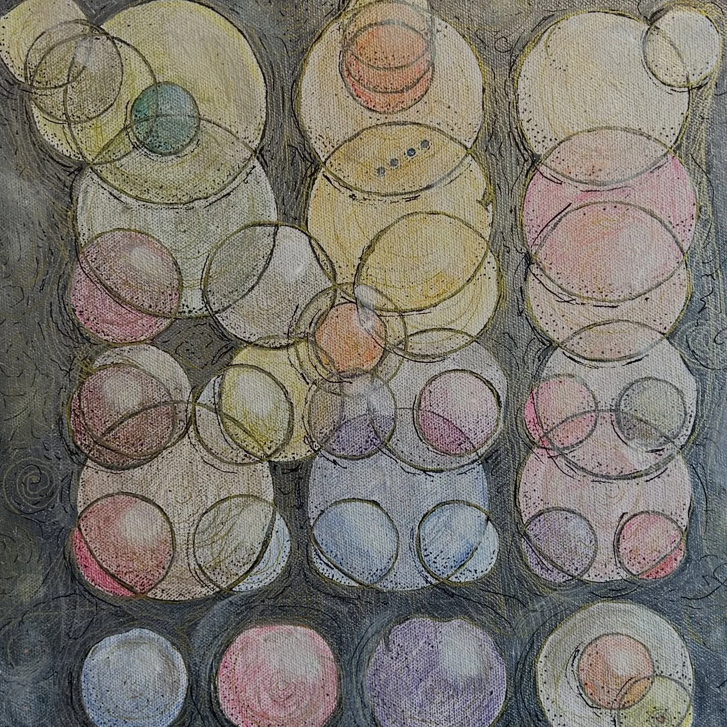 Finalizing layers of my latest mixed media piece. 14x14 gallery wrapped canvas. Title TBD.