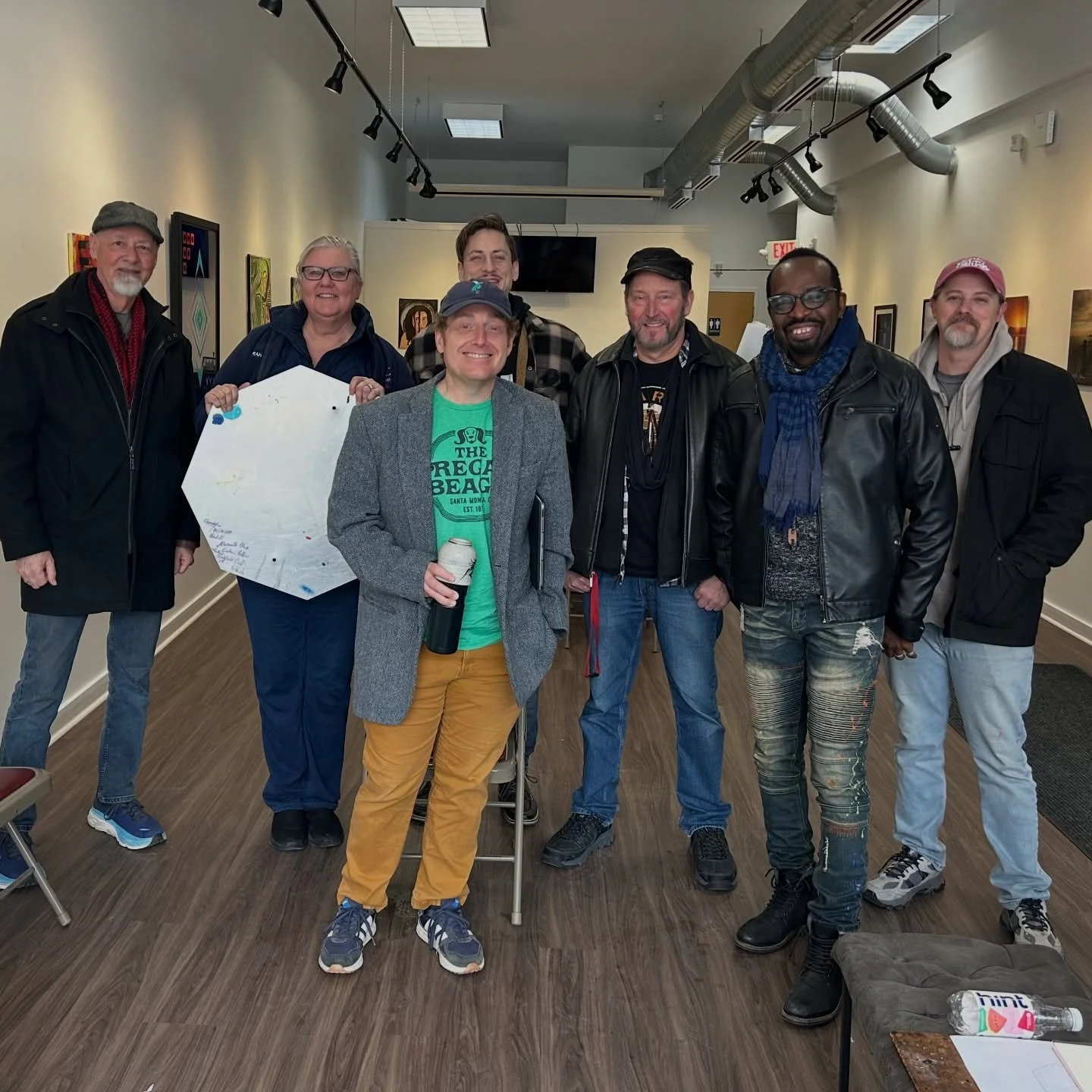 A powerhouse team of artists!! Grateful to be surrounded by this dynamic talent during our artist talk today and planning our exciting new mural project, connected all by Adrian! 🌟