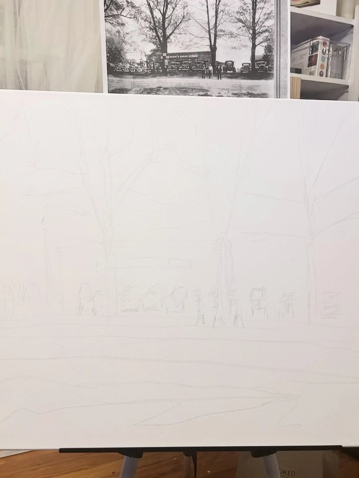 Sketchin&rsquo; out!  Excited to get some paint on canvas soon!