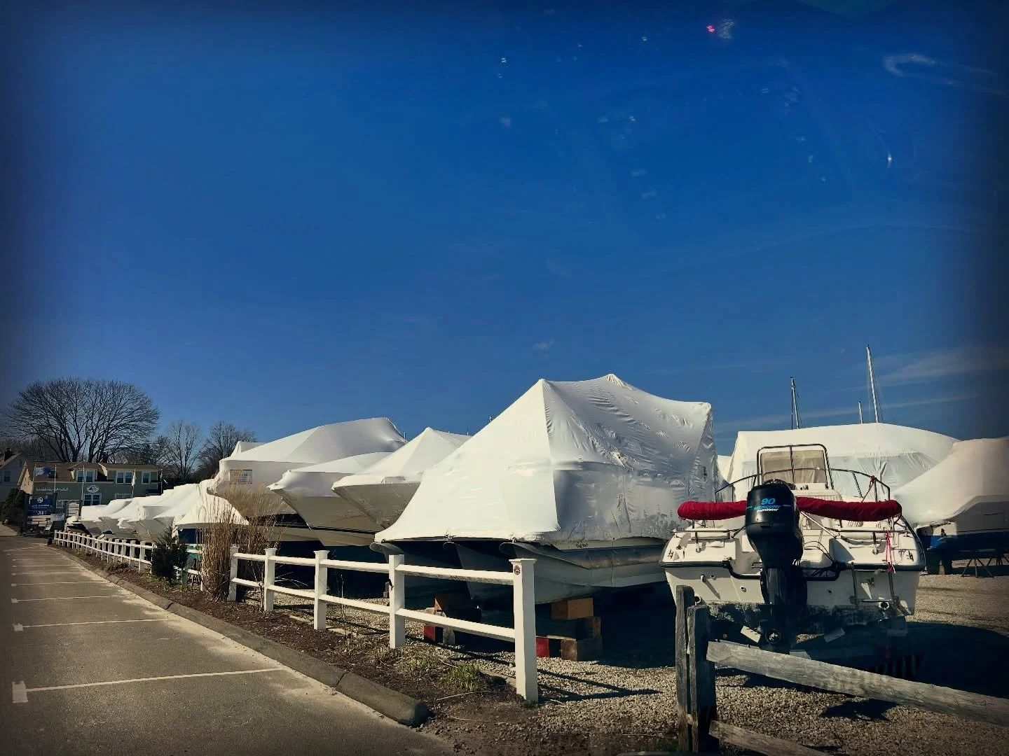 The boats will be hatching soon from their shrink wrapped  cocoons!