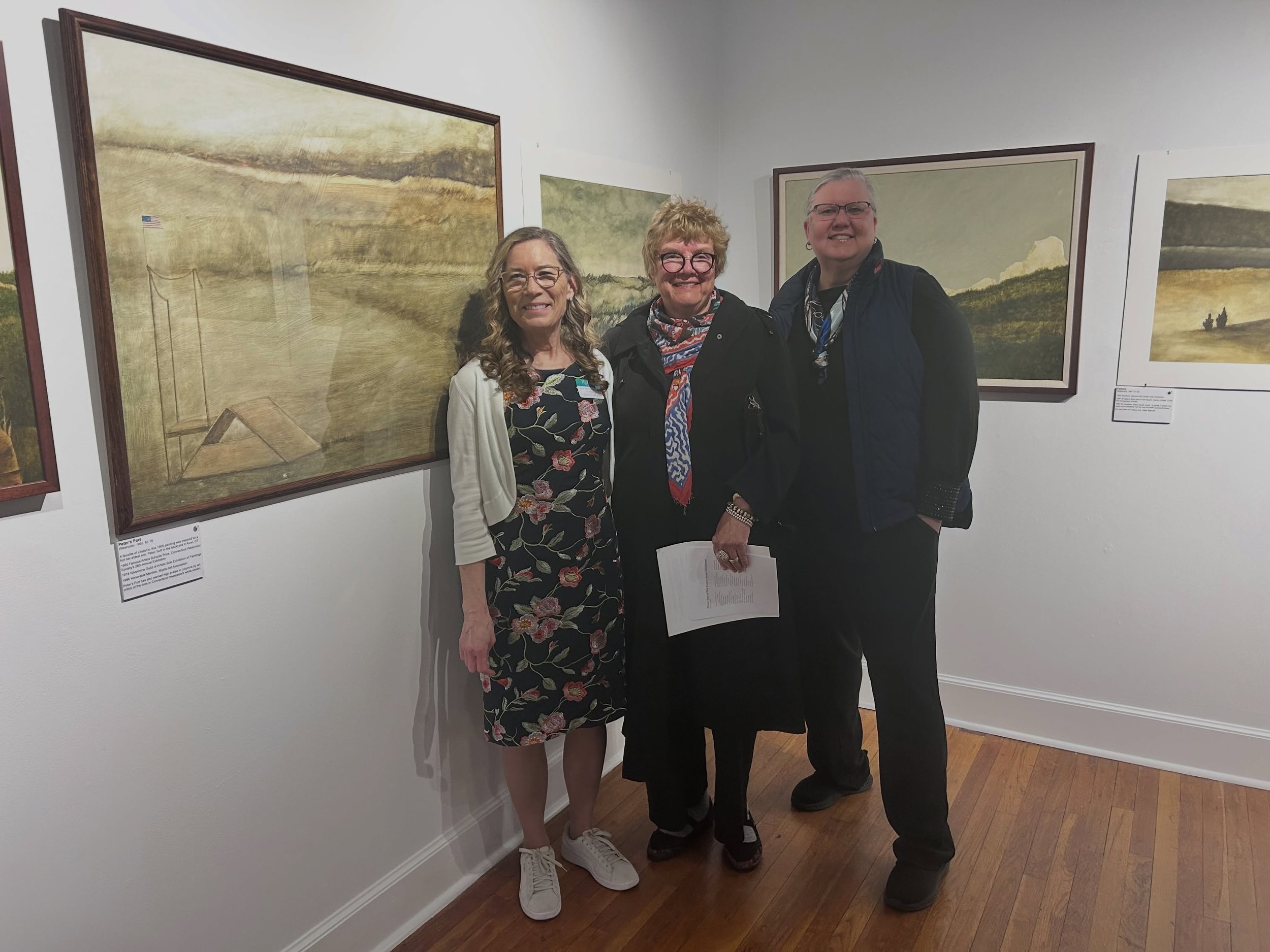 At the Lilijean Metcalf exhibition with Nancy Whitcher this evening!

About the exhibition:
&ldquo;This retrospective, in memoriam, honors the legacy of Lilijean H. Metcalf, a Connecticut artist who painted primarily in watercolor and achieved a rare