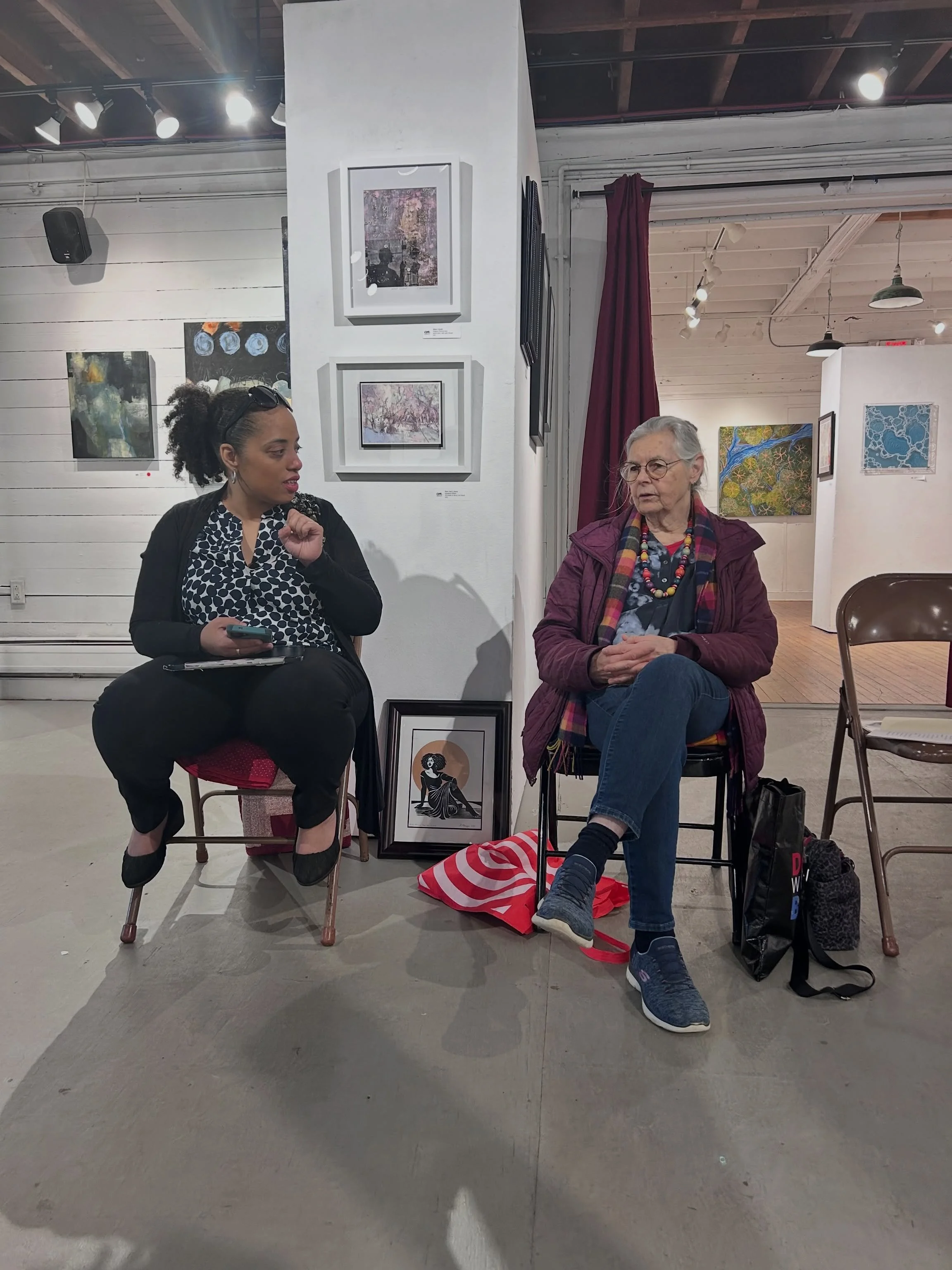 Fantastic and dynamic CWA Artist Talk today with Dana Simmons and Liz Scott! 🌟🎨