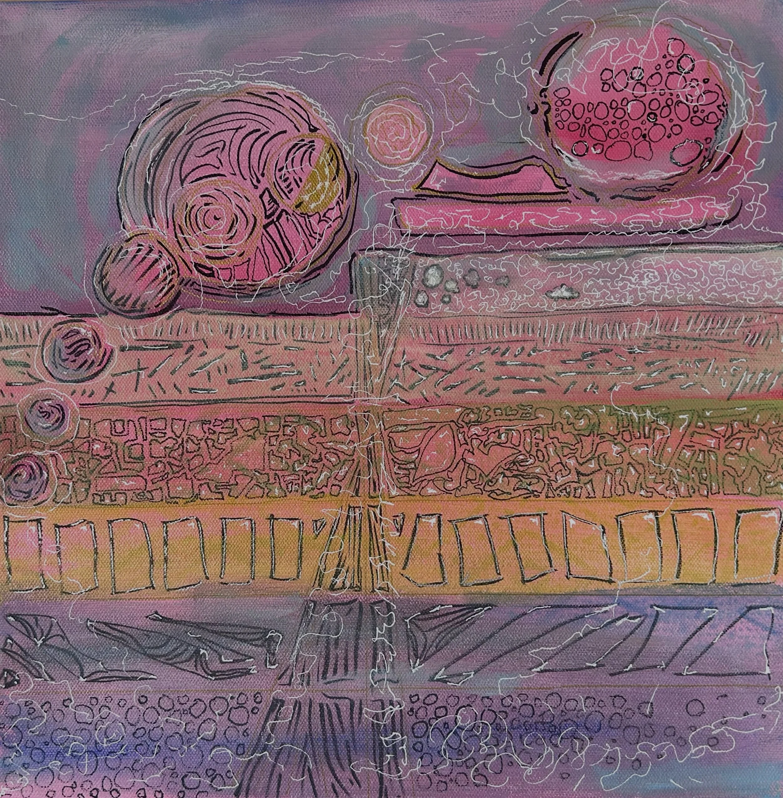 &ldquo;The Sparks Between&rdquo;
Mixed Media on gallery wrapped canvas
14x14&rdquo;

My latest piece inspired by the incredible collaborations in 2026