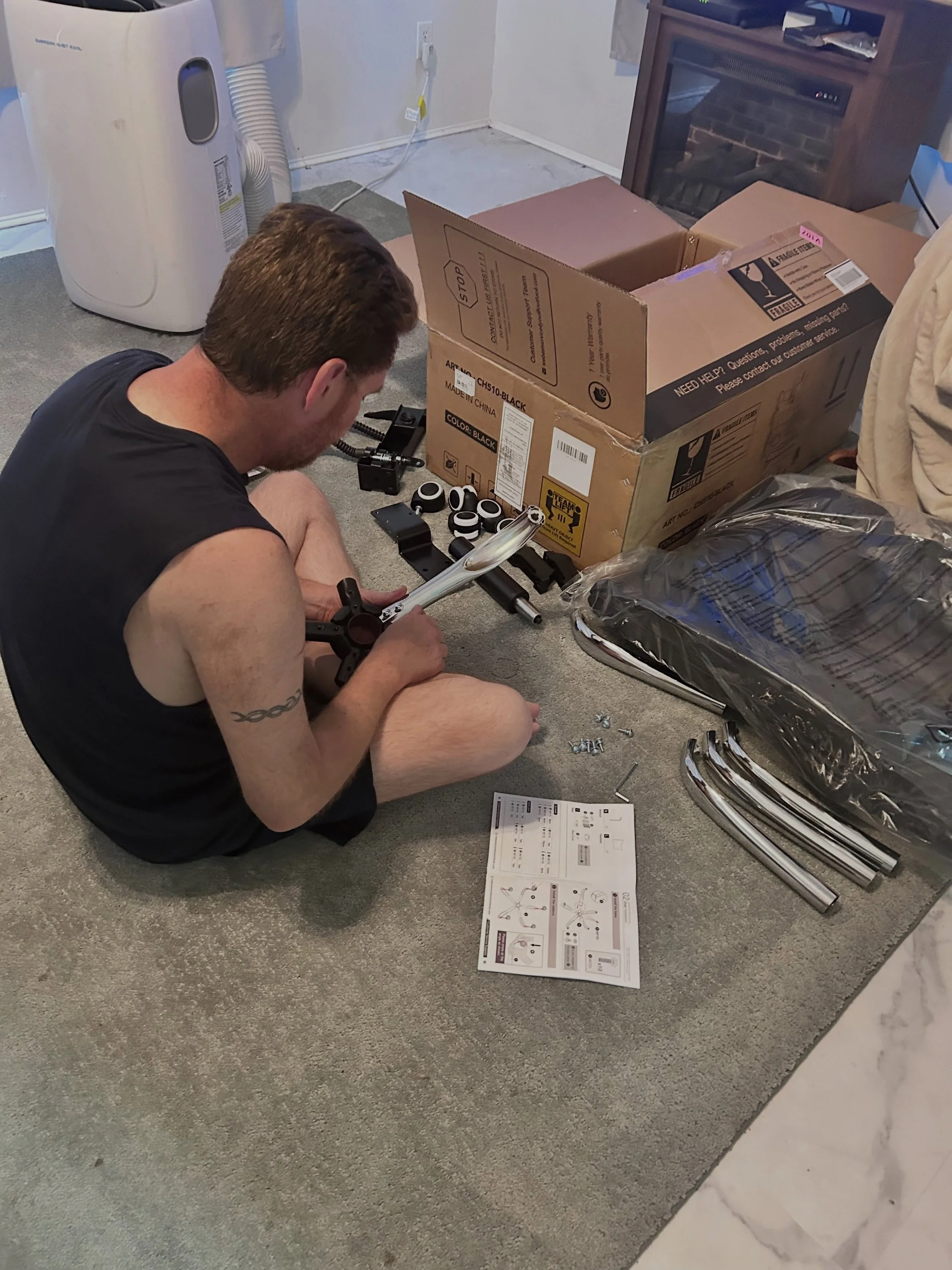 Sometimes love is putting together a new office chair 😍