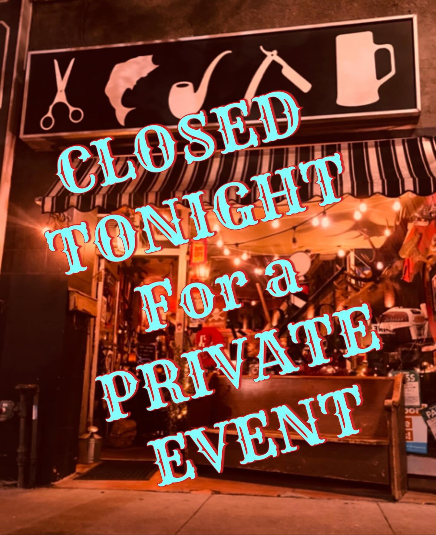 Bars closed tonight for a private event!
We&rsquo;ll see y&rsquo;all tomorrow night for our Open mic!
(Yes we do private events! Shoot us a message to inquire 😀