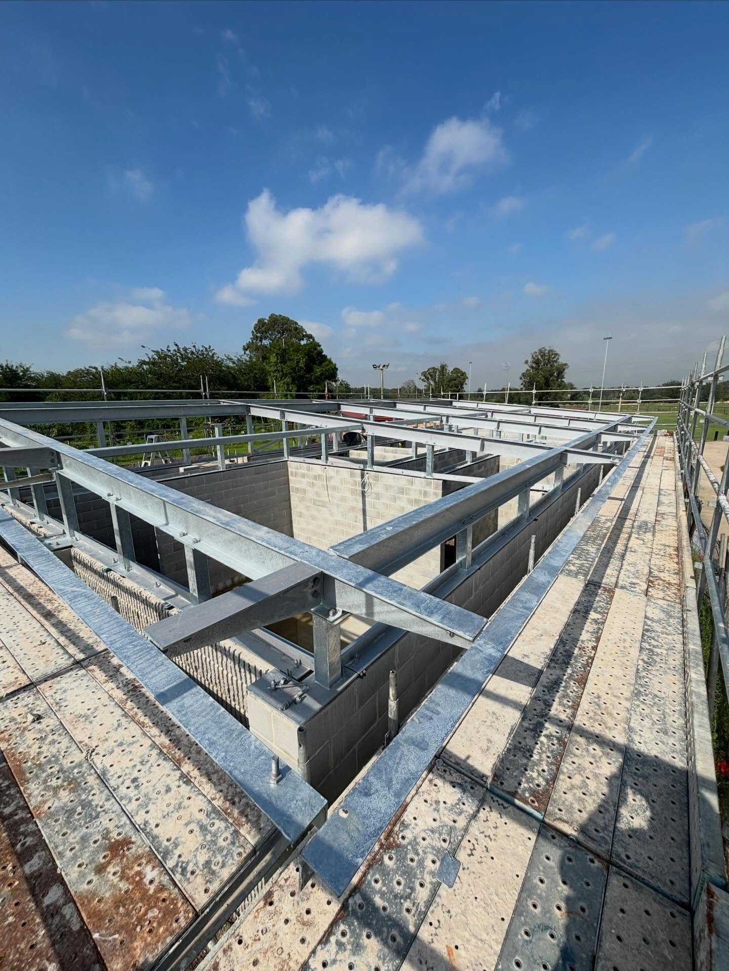 A recent structural steel job completed for a local council sports field. 

There&rsquo;s lots of detail in these jobs with orientation of base plates, cleats, angles etc but nothing Trippett Engineerig cant handle 

This went together with no issues