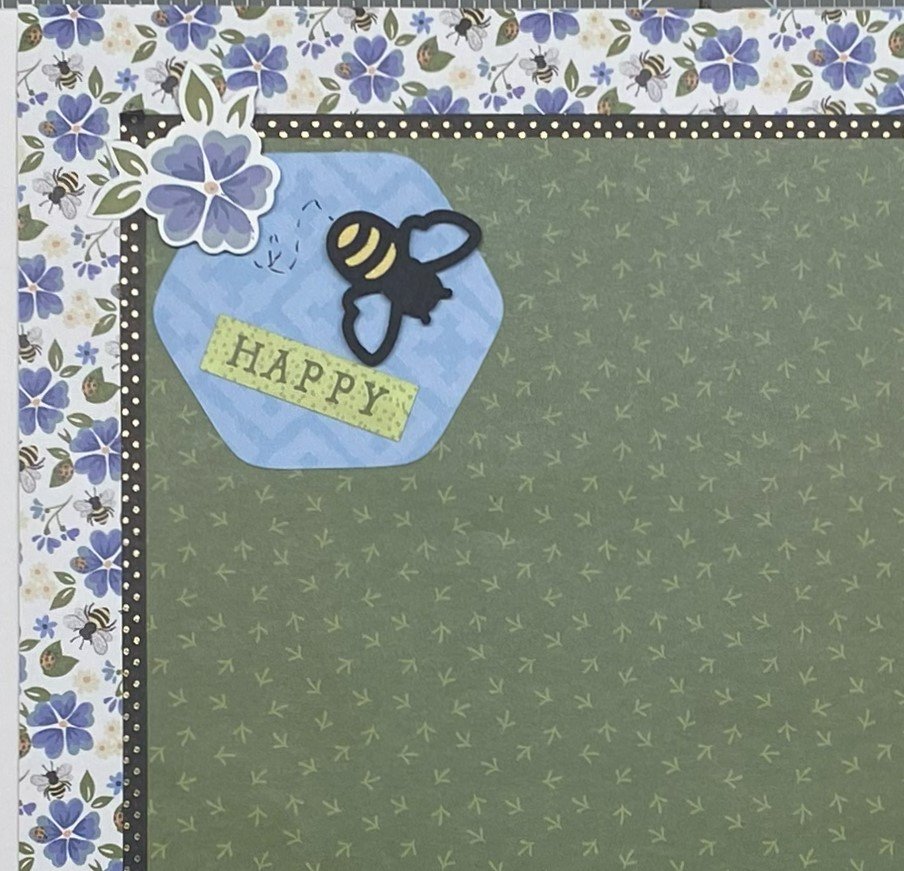 Bee Happy frame, washi tape, side 1, detail.jpeg