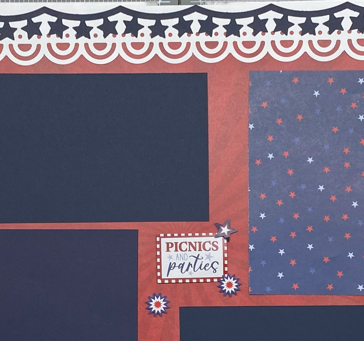 Red & White Plaid, Stars and Bunting. right side. details.jpeg