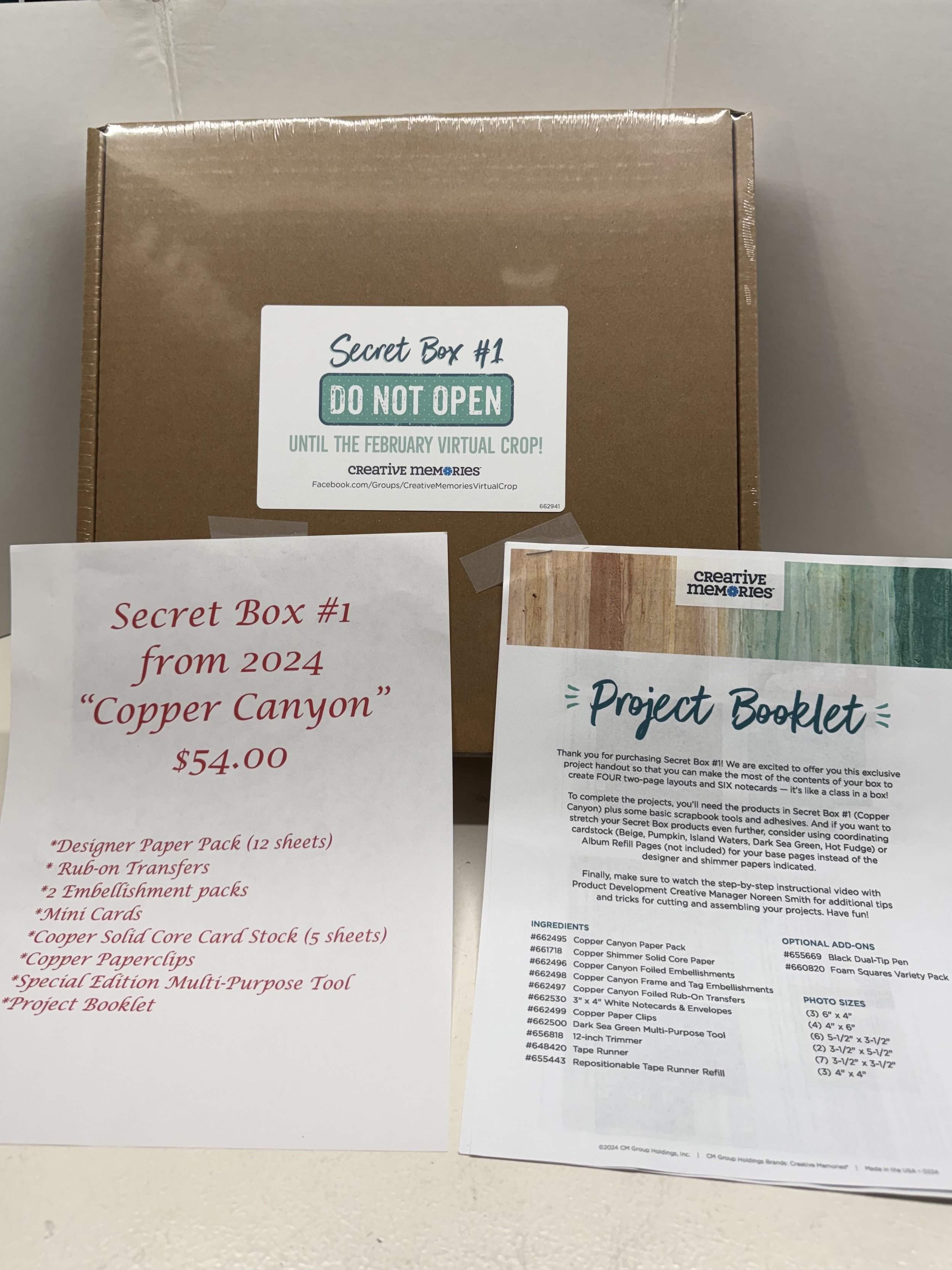 Secret Box #1, "Copper Canyon" ($54.00 value)