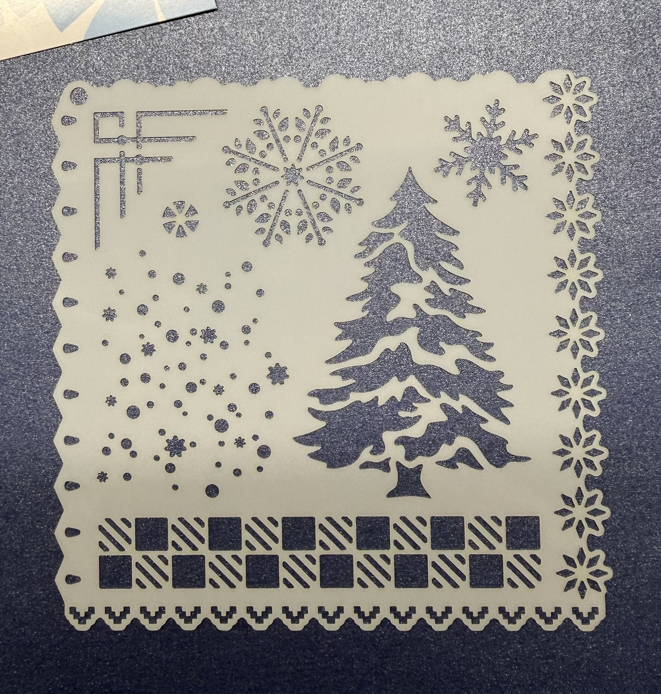 5" x 5" Stencil Winter Bliss